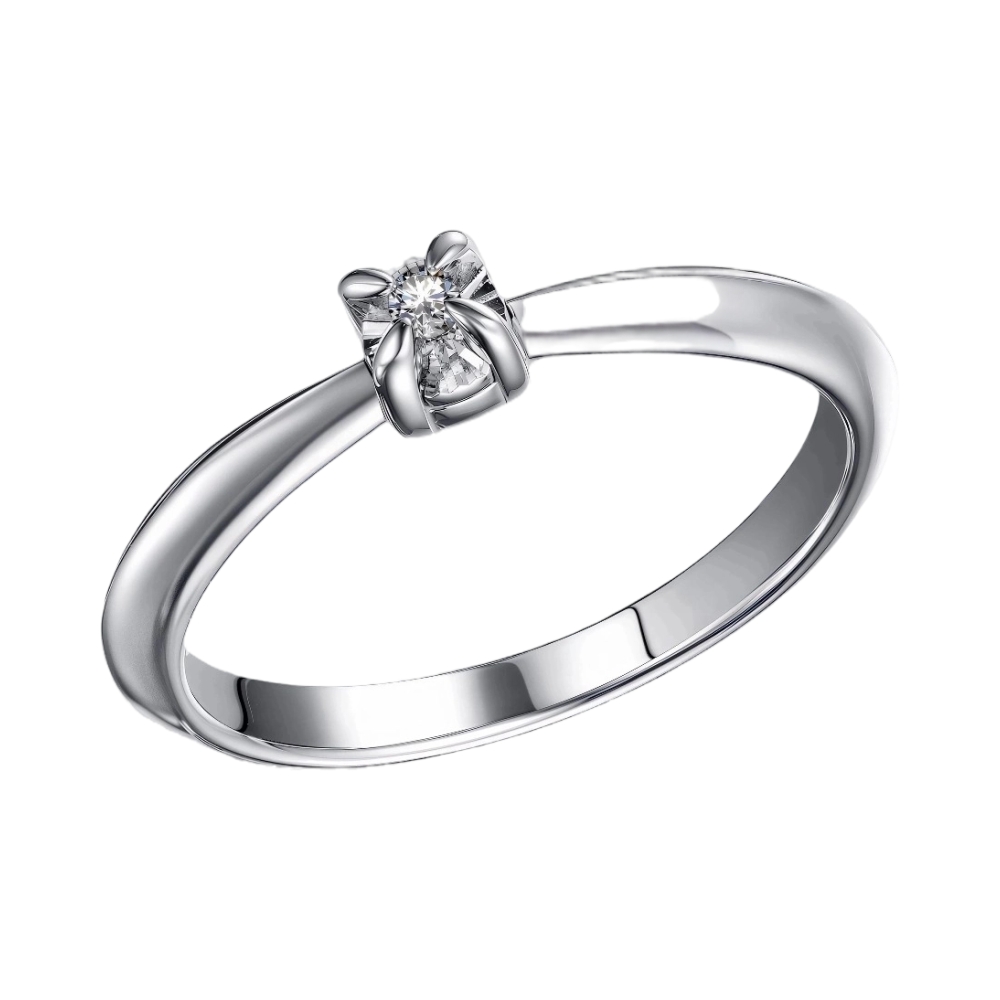 Кольцо помолвочное из серебра с бриллиантом Ювелирное изделие - Кольцо помолвочное из серебра с бриллиантом в магазине Best-Gold 094147