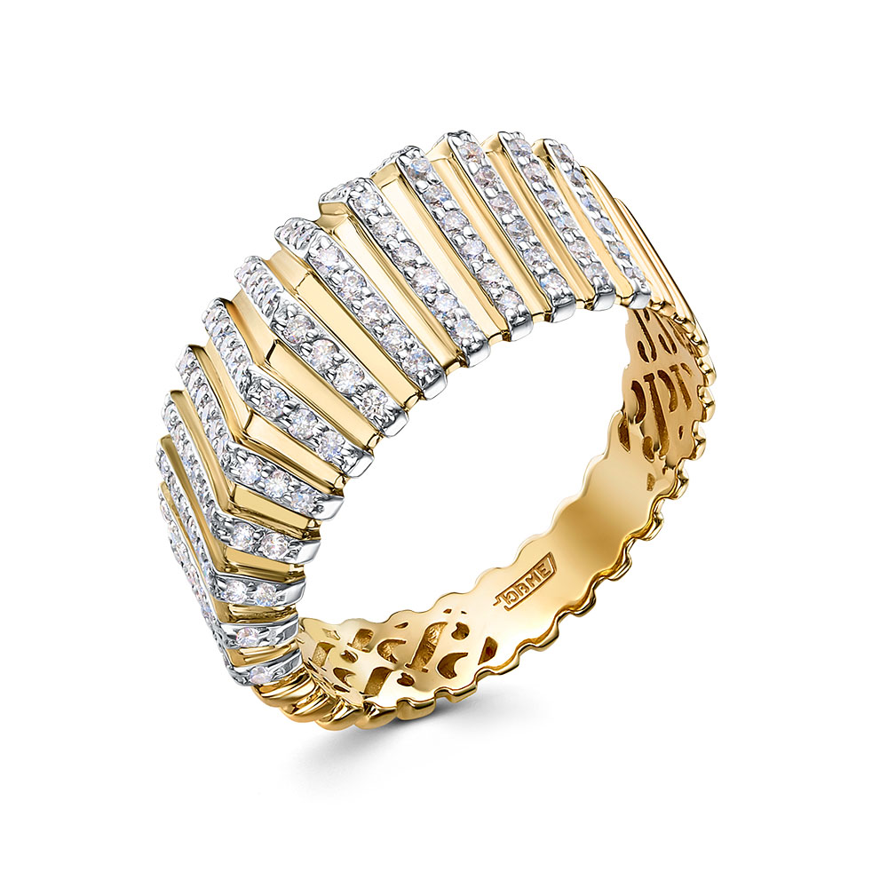 Ювелирное изделие - Кольцо из желтого золота с бриллиантами в магазине Best-Gold 144216