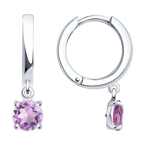 Серьги из серебра с аметистами Ювелирное изделие - Серьги из серебра с аметистами в магазине Best-Gold 141175