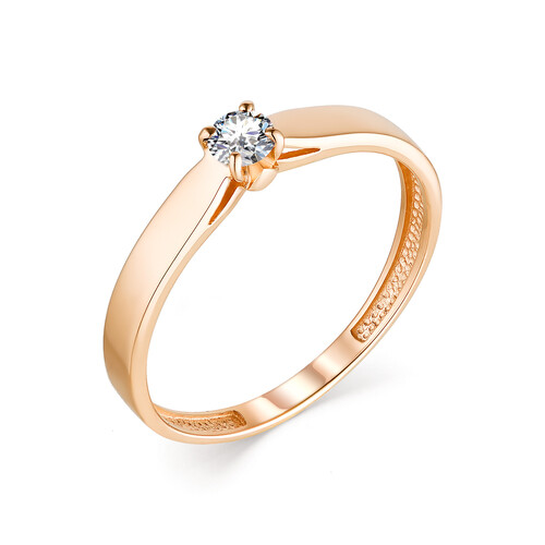 Кольцо помолвочное из красного золота с бриллиантом Ювелирное изделие - Кольцо помолвочное из красного золота с бриллиантом в магазине Best-Gold 029106