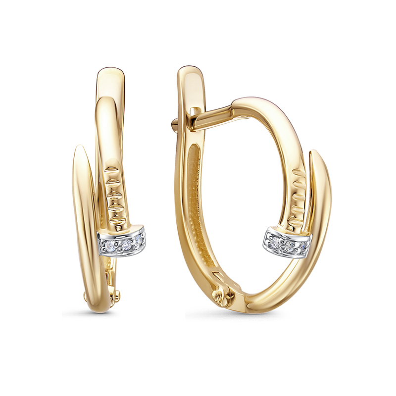 Серьги из жёлтого золота с фианитами Ювелирное изделие - Серьги из жёлтого золота с фианитами в магазине Best-Gold 133136