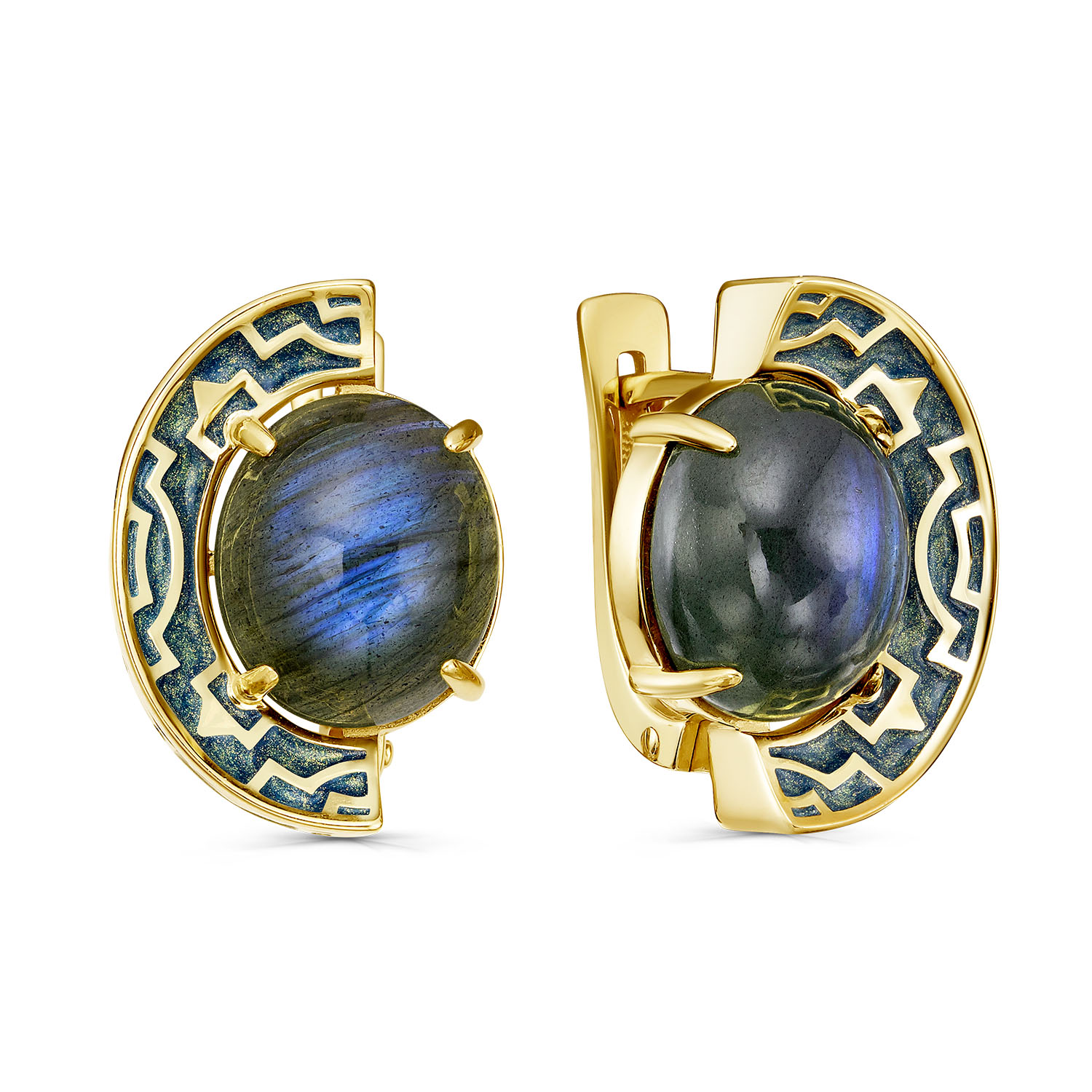 Ювелирное изделие - Серьги из серебра с лабродолитом в магазине Best-Gold 156899