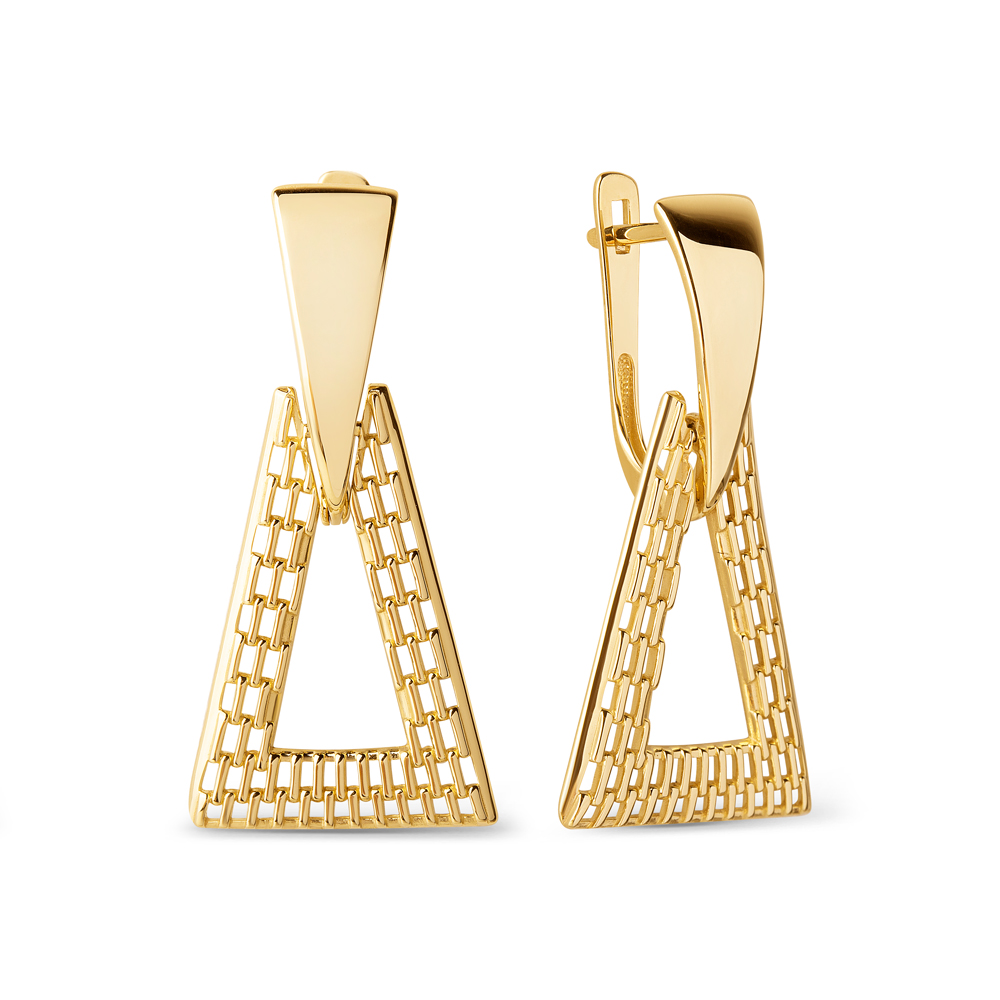 Серьги из желтого золота без камней Ювелирное изделие - Серьги из желтого золота без камней в магазине Best-Gold 145377