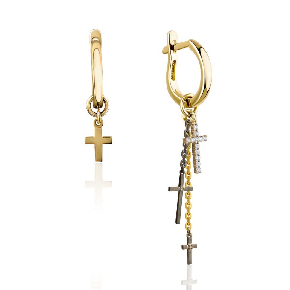 Серьги в желтом золоте с бриллиантами Ювелирное изделие - Серьги в желтом золоте с бриллиантами в магазине Best-Gold 129826