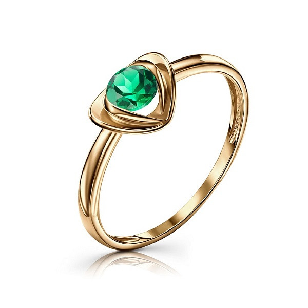 Ювелирное изделие - Кольцо из красного золота с изумрудом в магазине Best-Gold 153644