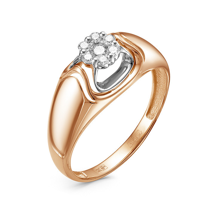 Кольцо из красного золота с бриллиантами Ювелирное изделие - Кольцо из красного золота с бриллиантами в магазине Best-Gold 028484