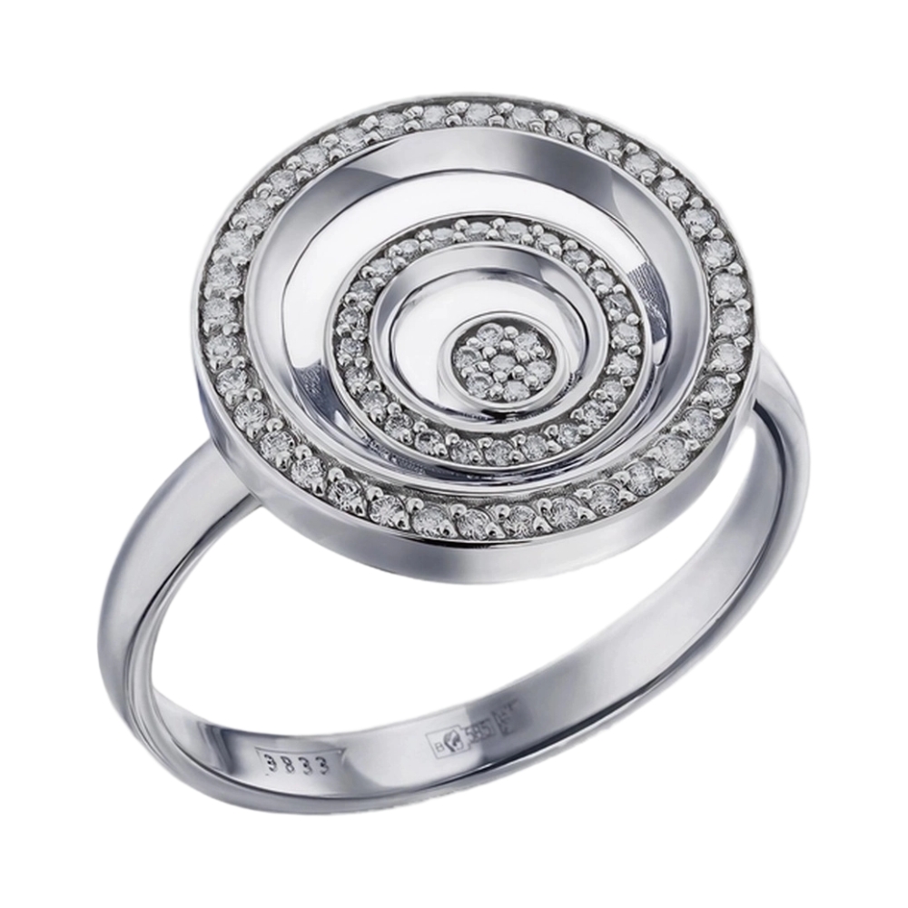 Кольцо из белого золота с бриллиантами