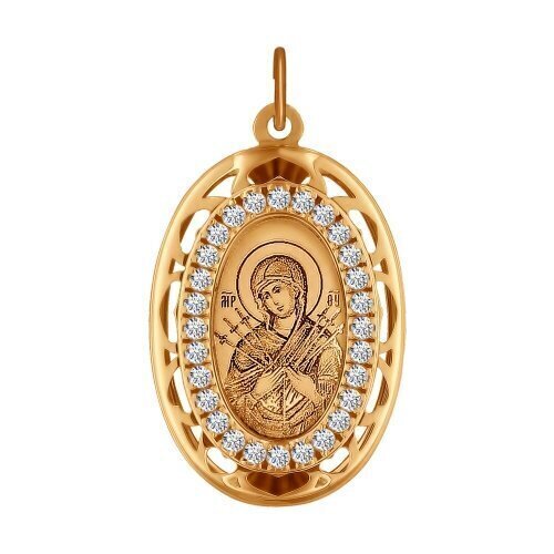 Иконка из красного золота с фианитами Ювелирное изделие - Иконка из красного золота с фианитами в магазине Best-Gold 026410