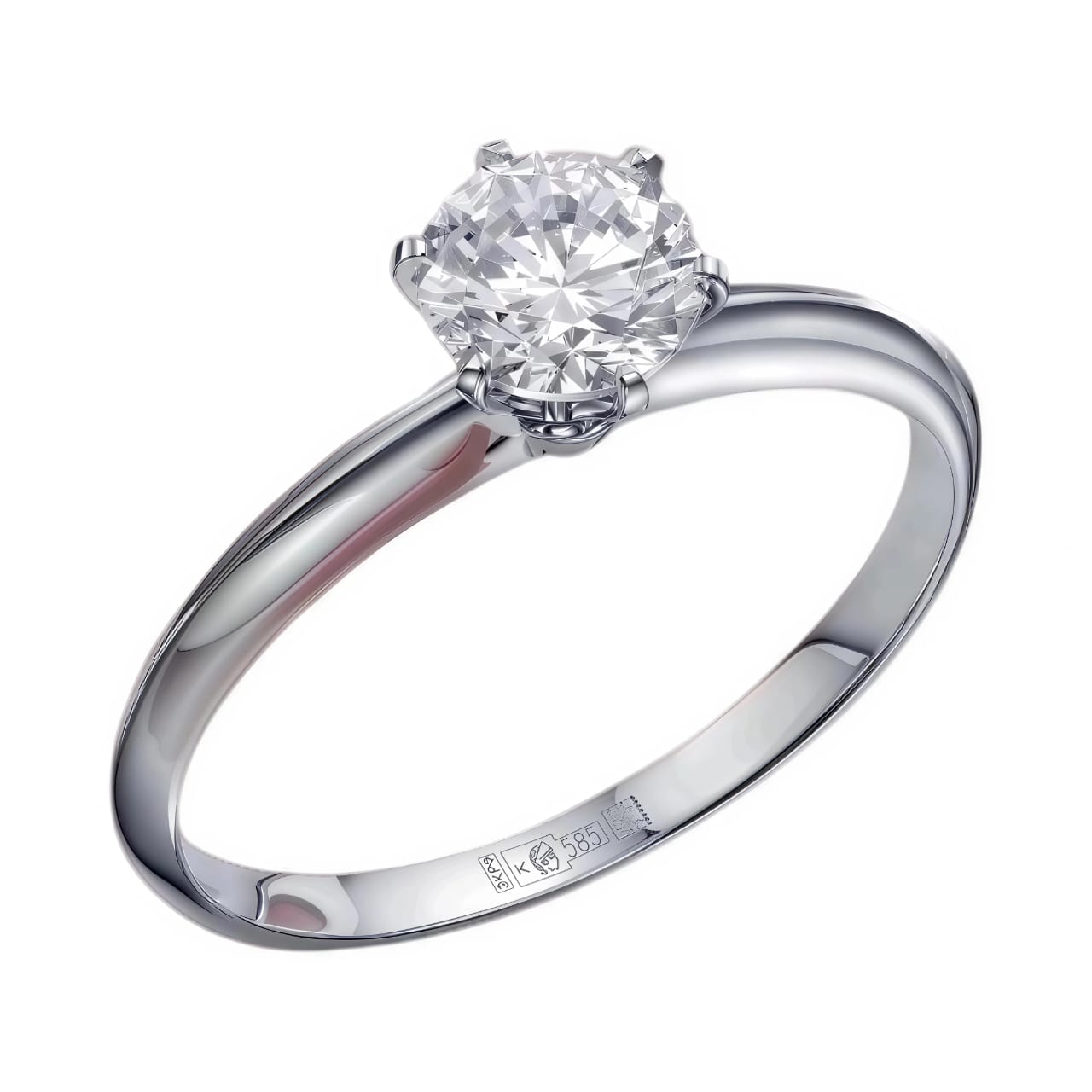 Ювелирное изделие - Кольцо помолвочное из белого золота с фианитом в магазине Best-Gold 145185