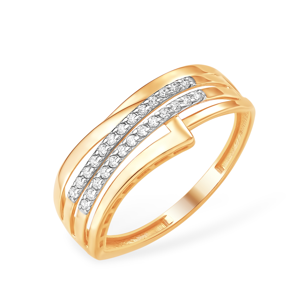 Кольцо из красного золота с фианитами Ювелирное изделие - Кольцо из красного золота с фианитами в магазине Best-Gold 150453