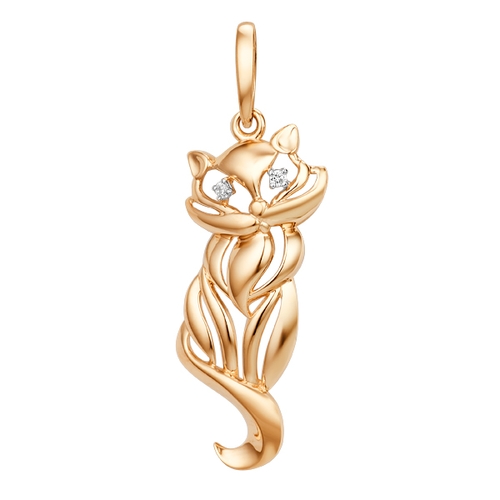 Ювелирное изделие - Подвеска из красного золота с фианитами в магазине Best-Gold 059222