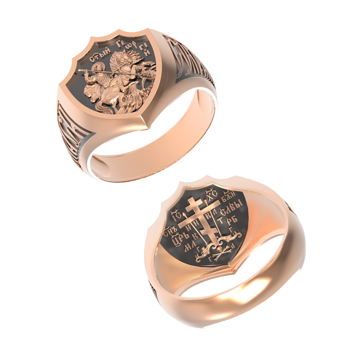 Мужская печатка из красного золота Ювелирное изделие - Мужская печатка из красного золота в магазине Best-Gold 155029