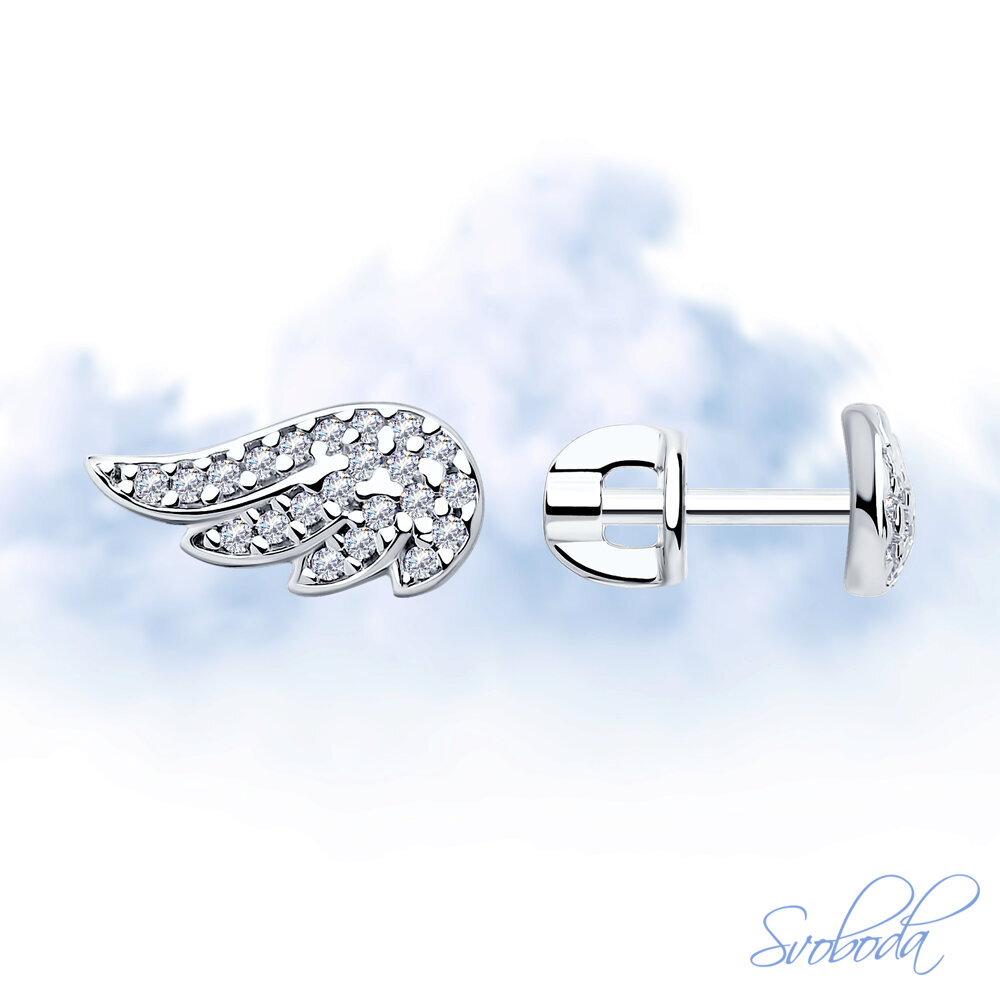 Серьги из серебра с фианитами Ювелирное изделие - Серьги из серебра с фианитами в магазине Best-Gold 125780