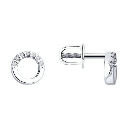 Серьги из серебра с фианитами Ювелирное изделие - Серьги из серебра с фианитами в магазине Best-Gold 140681