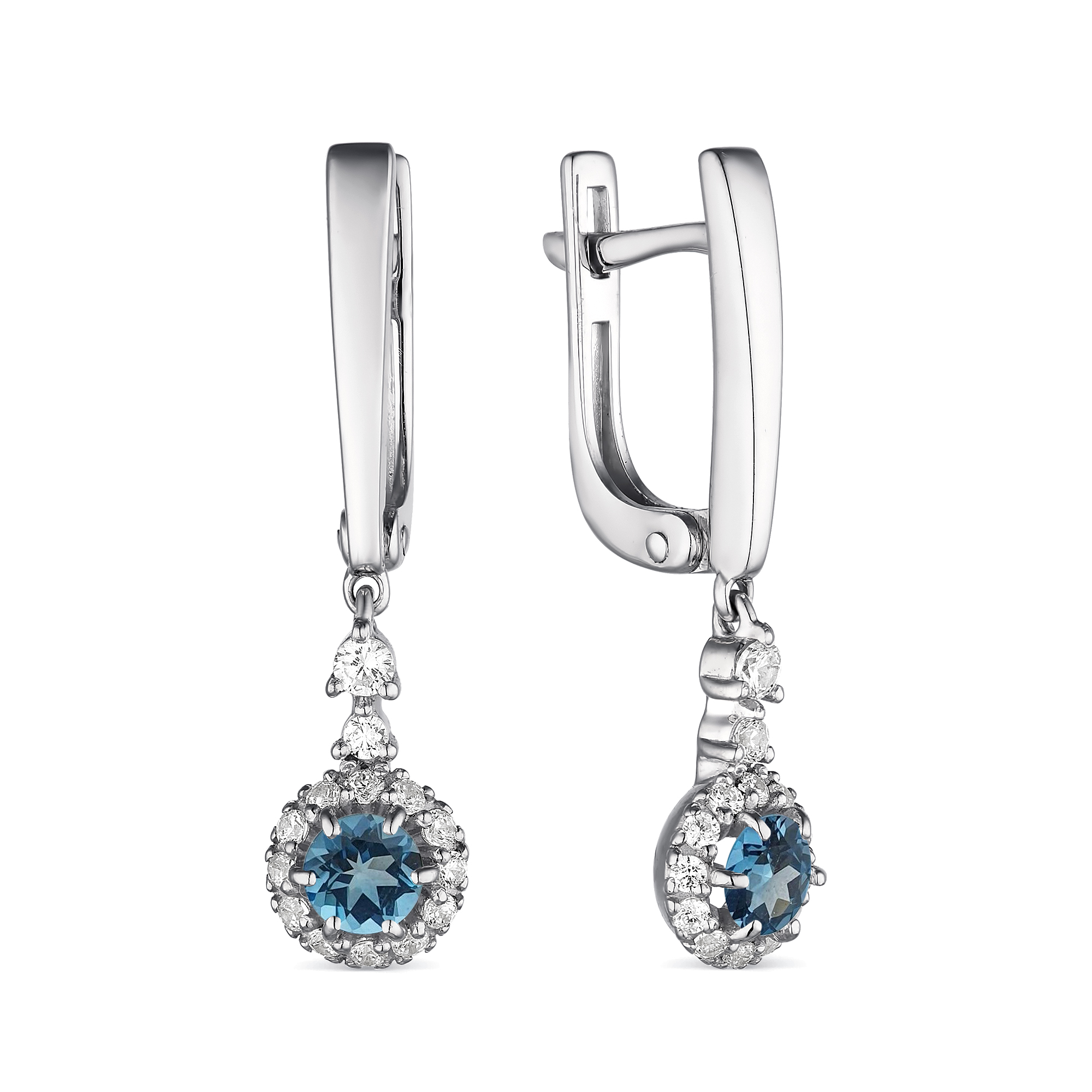 Ювелирное изделие - Серьги из серебра с топазамми и фианитами в магазине Best-Gold 126913