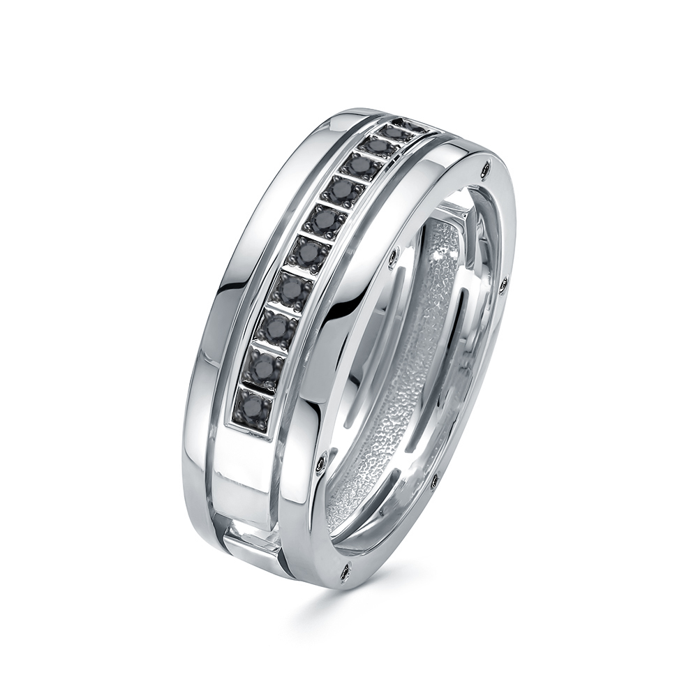 Обручальное кольцо из белого золота с бриллиантами Ювелирное изделие - Обручальное кольцо из белого золота с бриллиантами в магазине Best-Gold 126986