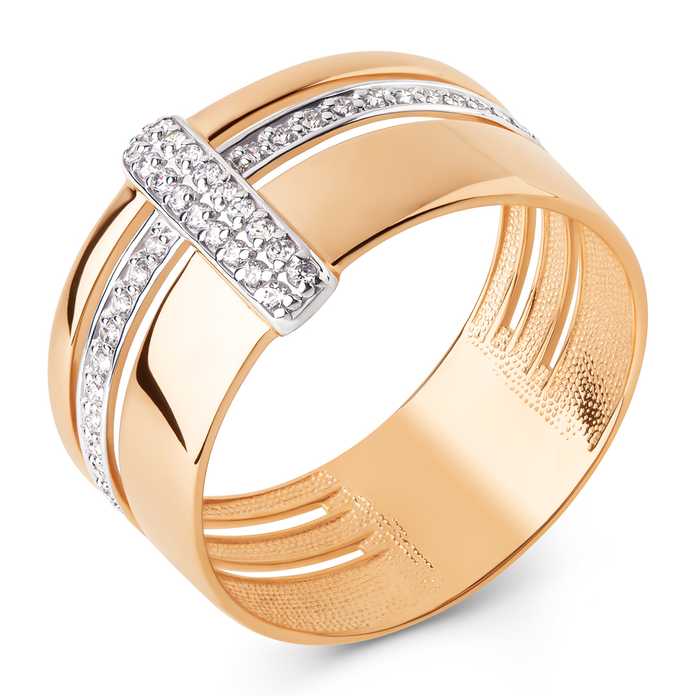 Ювелирное изделие - Кольцо из желтого золота с фианитами в магазине Best-Gold 145402