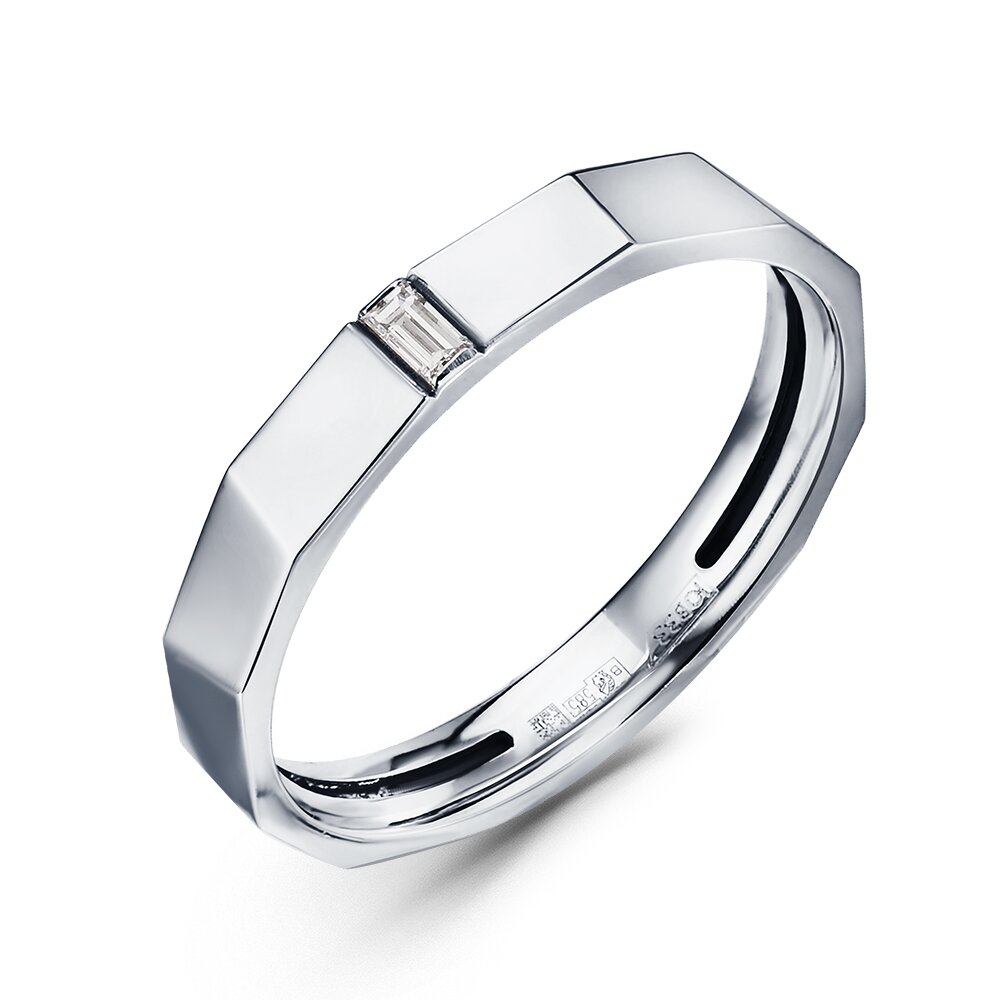 Обручальное кольцо из белого золота с бриллиантами Ювелирное изделие - Обручальное кольцо из белого золота с бриллиантами в магазине Best-Gold 142075