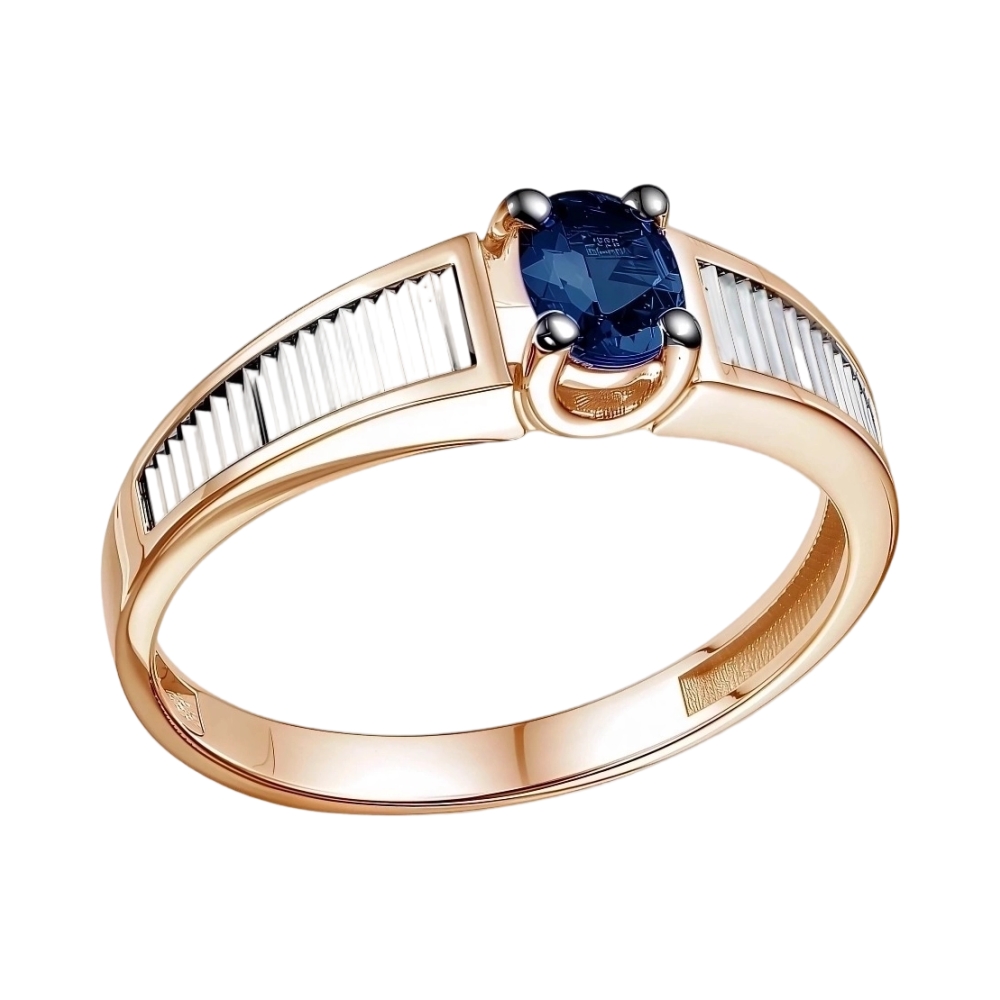 Кольцо из красного золота с сапфиром Ювелирное изделие - Кольцо из красного золота с сапфиром в магазине Best-Gold 155432
