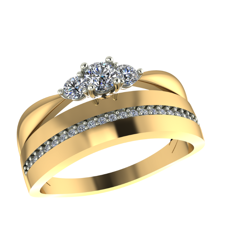 Кольцо из красного золота с фианитами Ювелирное изделие - Кольцо из красного золота с фианитами в магазине Best-Gold 045050