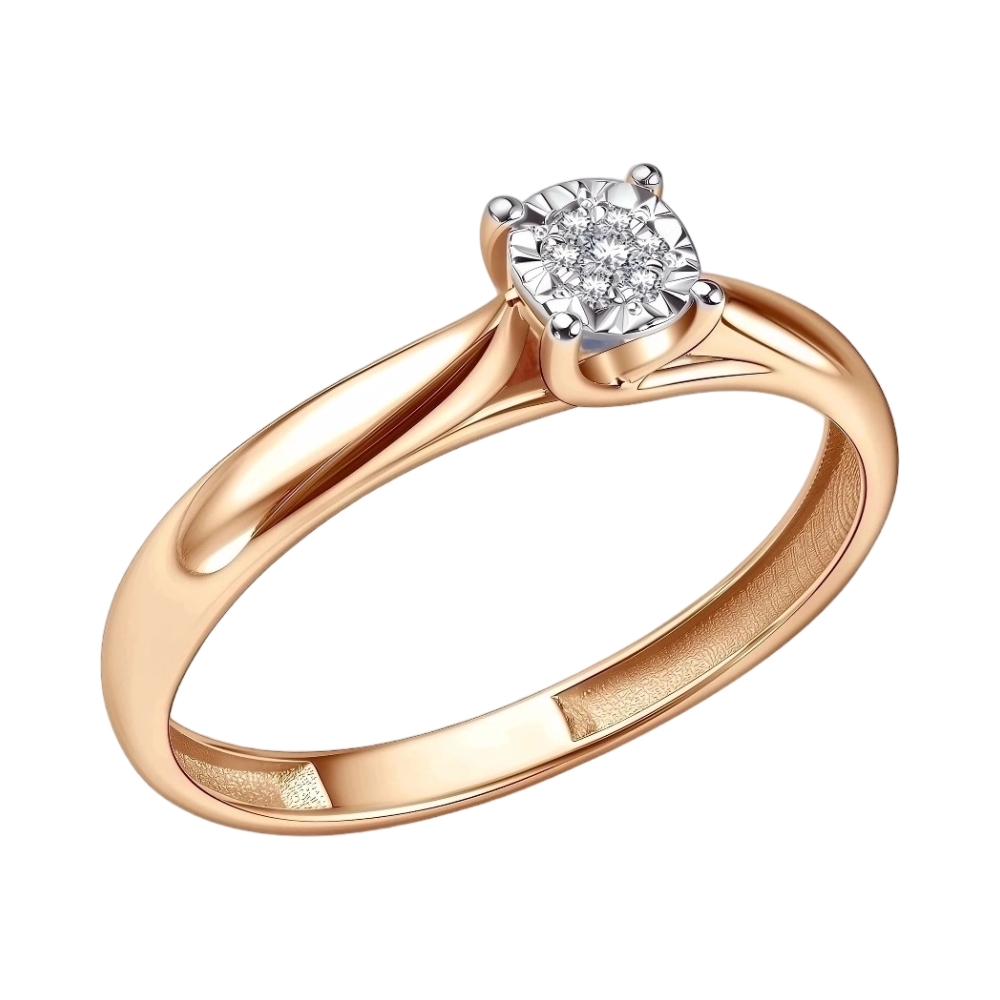 Кольцо из красного золота с бриллиантами Ювелирное изделие - Кольцо из красного золота с бриллиантами в магазине Best-Gold 156941