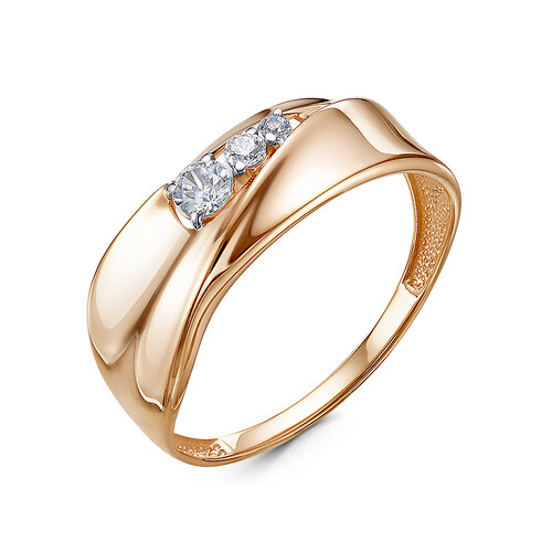 Кольцо из красного золота с фианитами Ювелирное изделие - Кольцо из красного золота с фианитами в магазине Best-Gold 097016