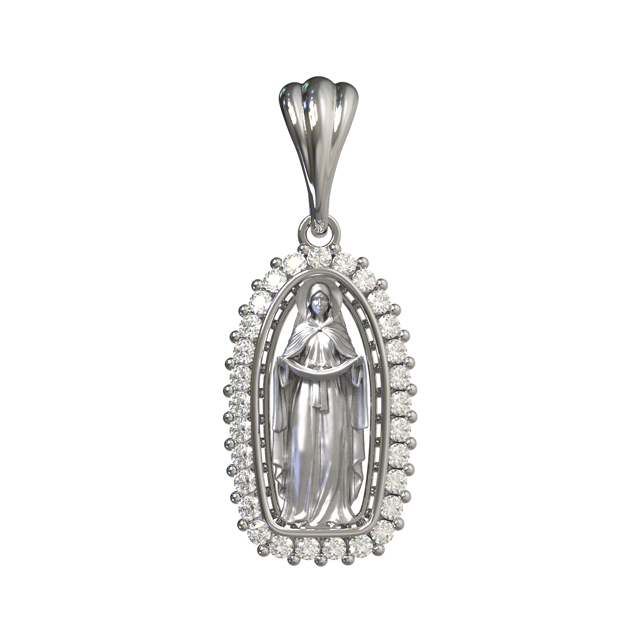 Подвеска из белого золота с бриллиантами Ювелирное изделие - Подвеска из белого золота с бриллиантами в магазине Best-Gold 042052