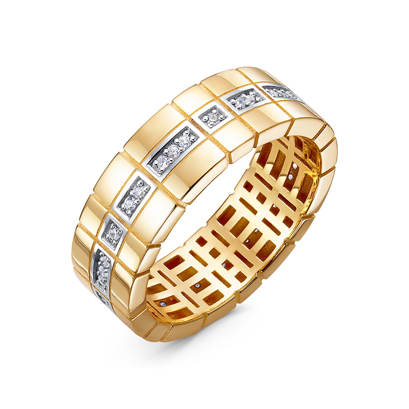 Кольцо из желтого золота с фианитами Ювелирное изделие - Кольцо из желтого золота с фианитами в магазине Best-Gold 156864