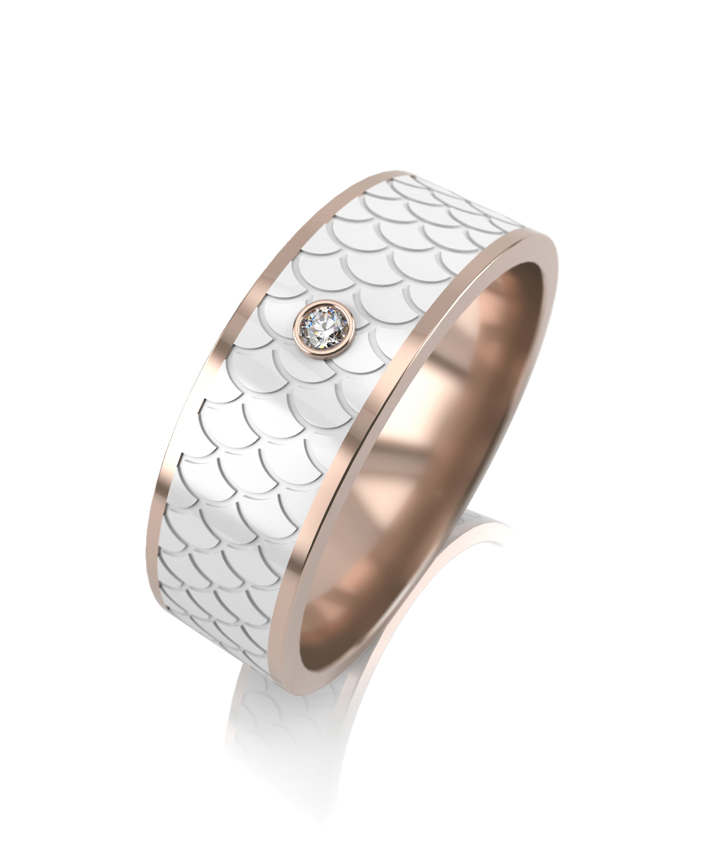 Обручальное кольцо из красного золота с бриллиантом Ювелирное изделие - Обручальное кольцо из красного золота с бриллиантом в магазине Best-Gold 068088