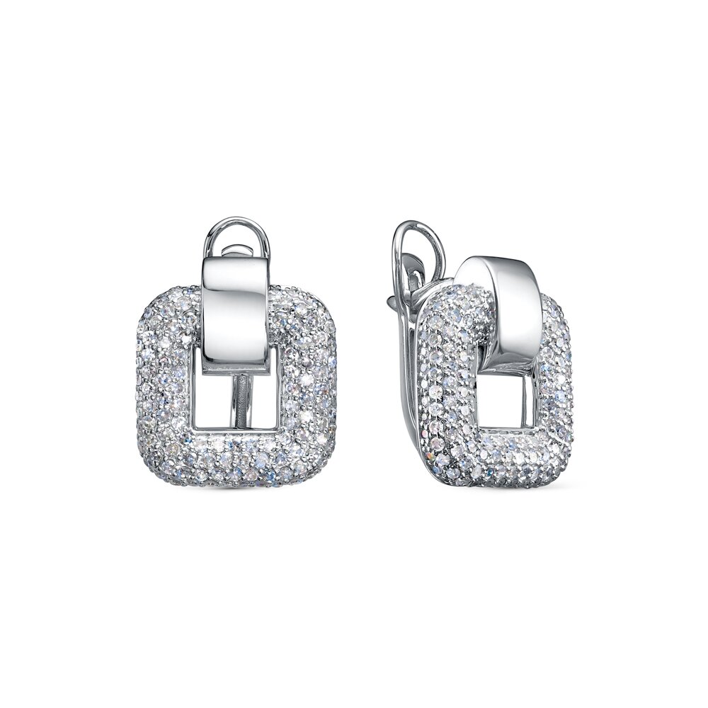 Ювелирное изделие - Серьги из белого золота с  бриллиантами в магазине Best-Gold 142121