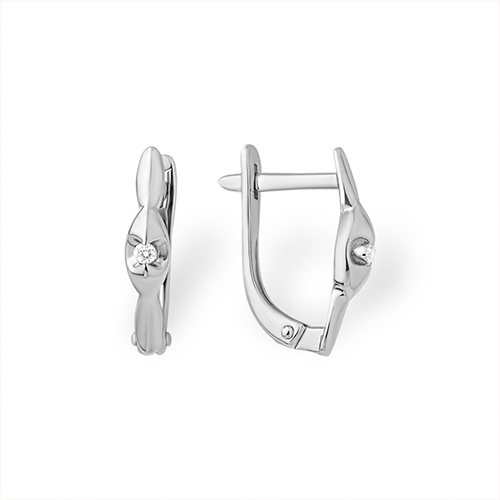 Ювелирное изделие - Серьги из серебра с бриллиантами в магазине Best-Gold 153515