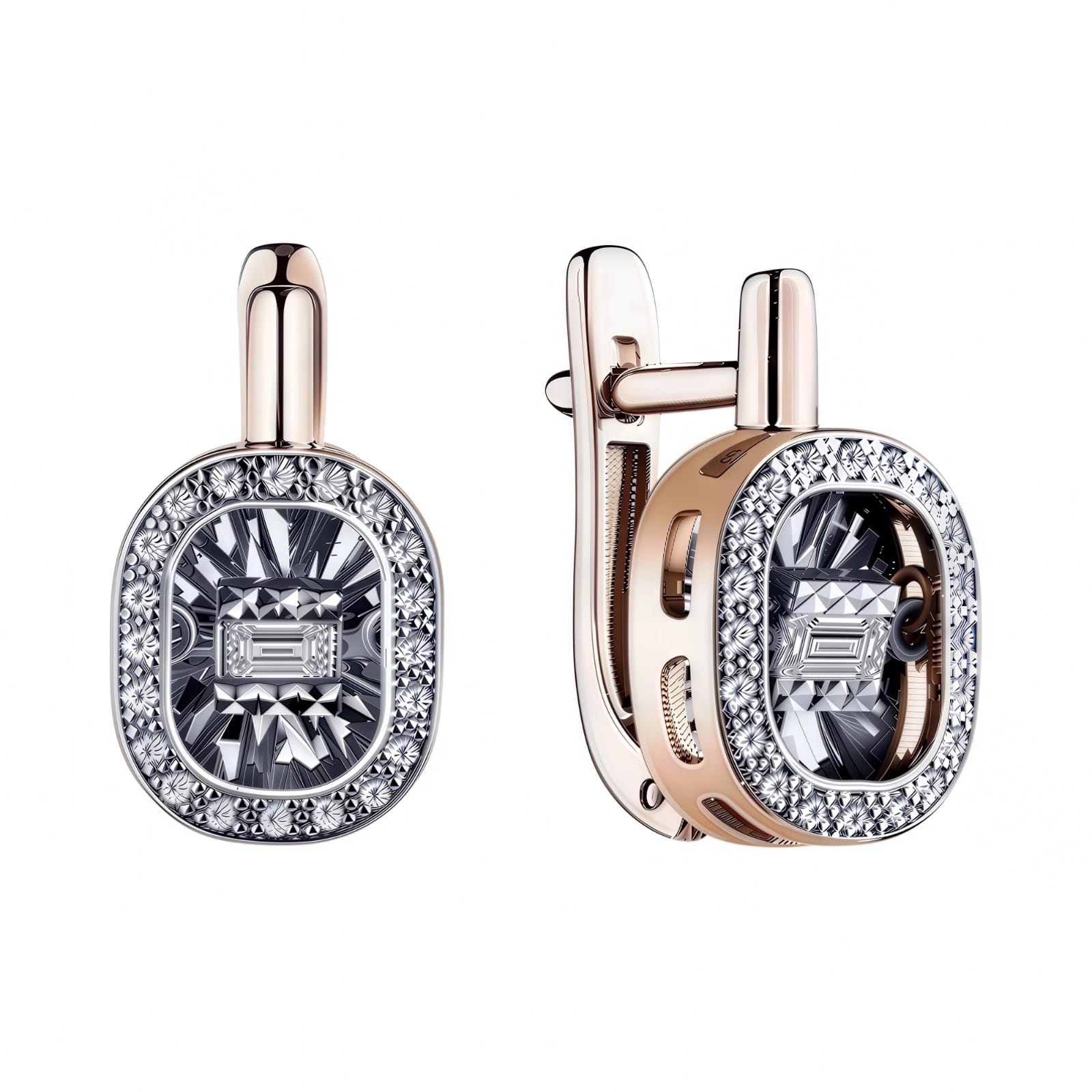 Ювелирное изделие - Серьги из красного золота с бриллиантами в магазине Best-Gold 148778