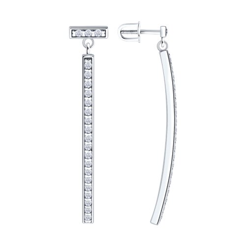 Ювелирное изделие - Серьги из серебра с фианитами в магазине Best-Gold 152838