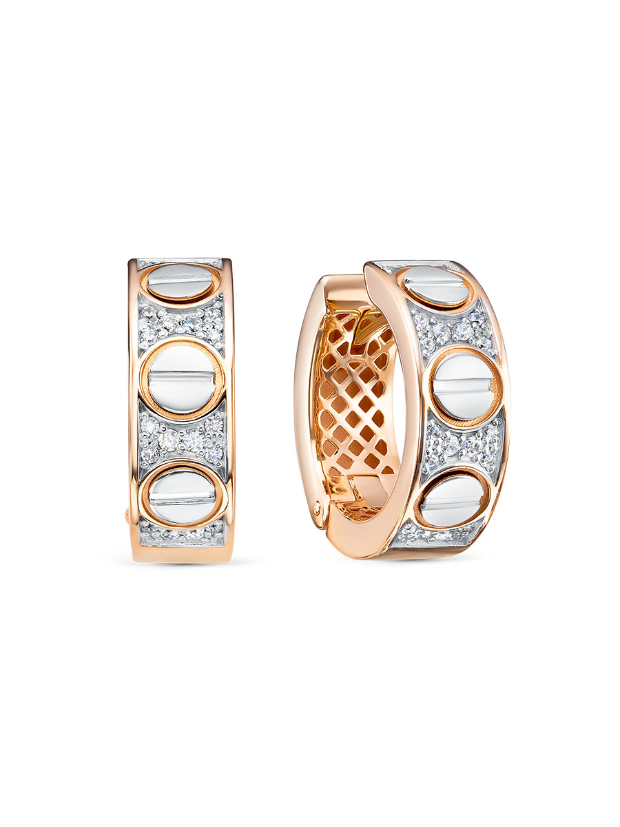 Ювелирное изделие - Серьги из красного золота с фианитами в магазине Best-Gold 144316