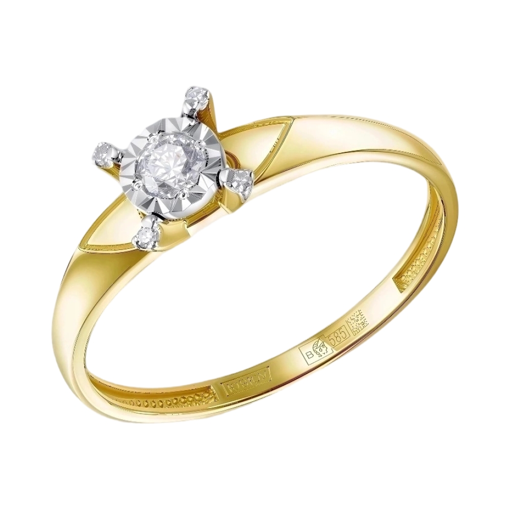 Кольцо из желтого золота с бриллиантами Ювелирное изделие - Кольцо из желтого золота с бриллиантами в магазине Best-Gold 150745