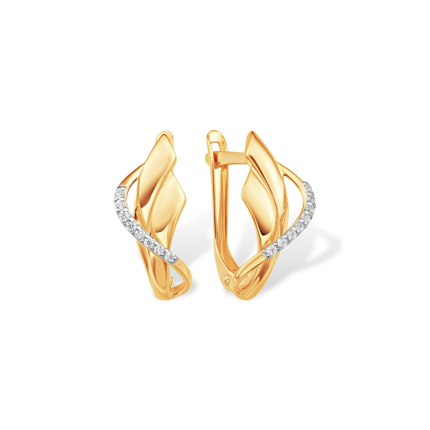 Серьги из красного золота с фианитами Ювелирное изделие - Серьги из красного золота с фианитами в магазине Best-Gold 147587