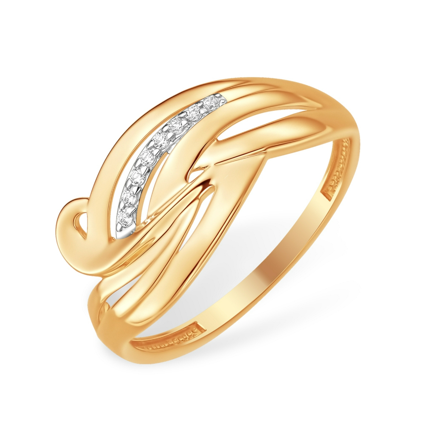 Ювелирное изделие - Кольцо из красного золота с фианитами в магазине Best-Gold 151508