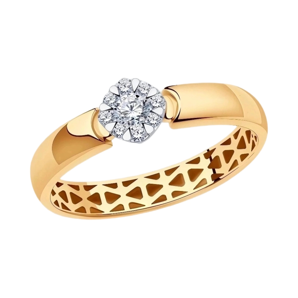 Кольцо из красного золота с бриллиантами Ювелирное изделие - Кольцо из красного золота с бриллиантами в магазине Best-Gold 141631