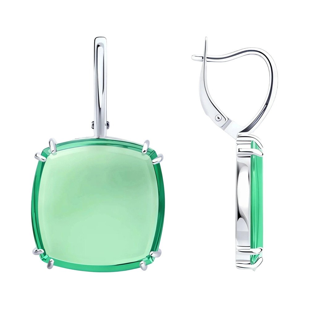 Серьги из серебра с ситаллом Ювелирное изделие - Серьги из серебра с ситаллом в магазине Best-Gold 152562