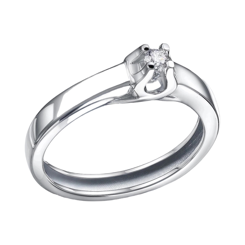 Кольцо помолвочное в белом золоте с бриллиантом Ювелирное изделие - Кольцо помолвочное в белом золоте с бриллиантом в магазине Best-Gold 141045