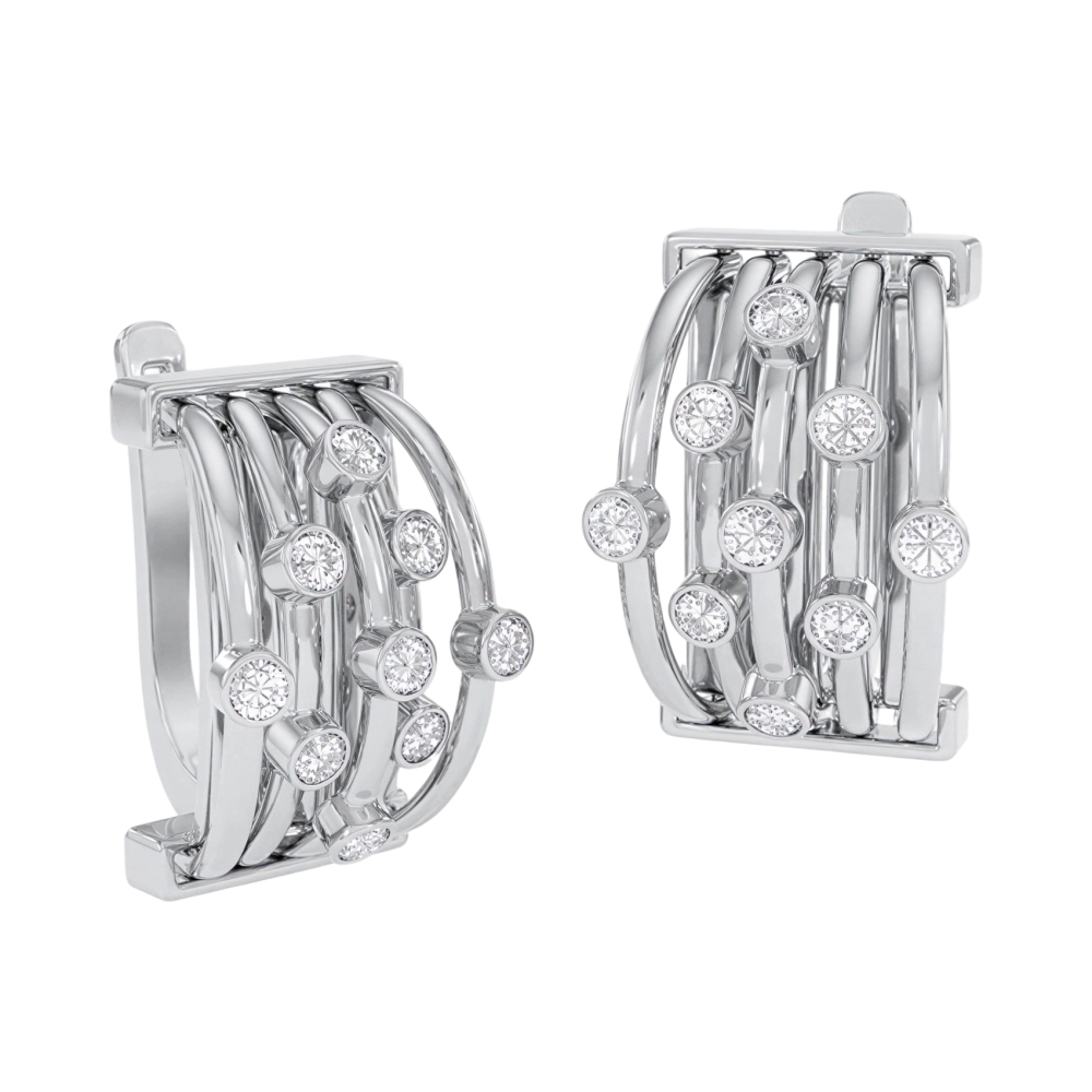 Ювелирное изделие - Серьги из серебра с фианитами в магазине Best-Gold 121090