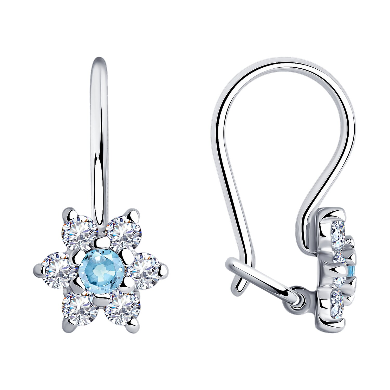 Серьги из серебра с фианитами Ювелирное изделие - Серьги из серебра с фианитами в магазине Best-Gold 140710