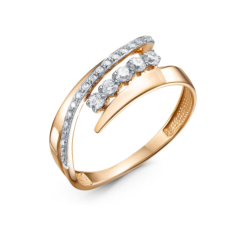 Кольцо из красного золота с фианитами Ювелирное изделие - Кольцо из красного золота с фианитами в магазине Best-Gold 128070