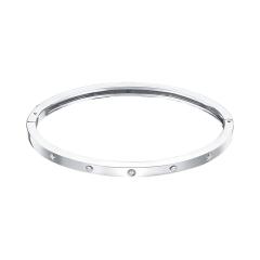 Браслет жесткий из серебра с фианитами