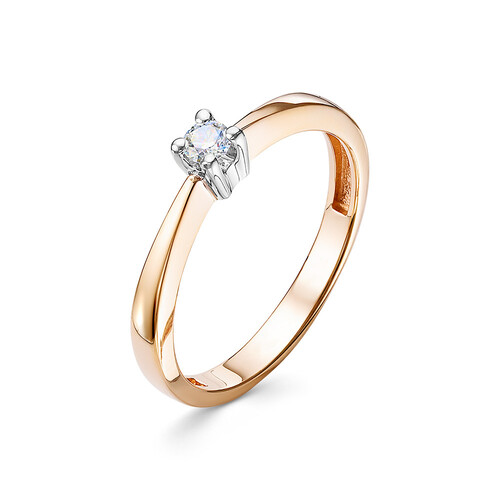 Кольцо помолвочное из красного золота с бриллиантом Ювелирное изделие - Кольцо помолвочное из красного золота с бриллиантом в магазине Best-Gold 065576