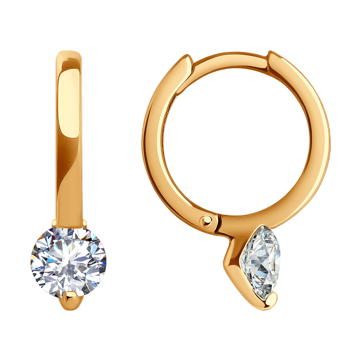 Серьги в красном золоте с фианитами Ювелирное изделие - Серьги в красном золоте с фианитами в магазине Best-Gold 134674