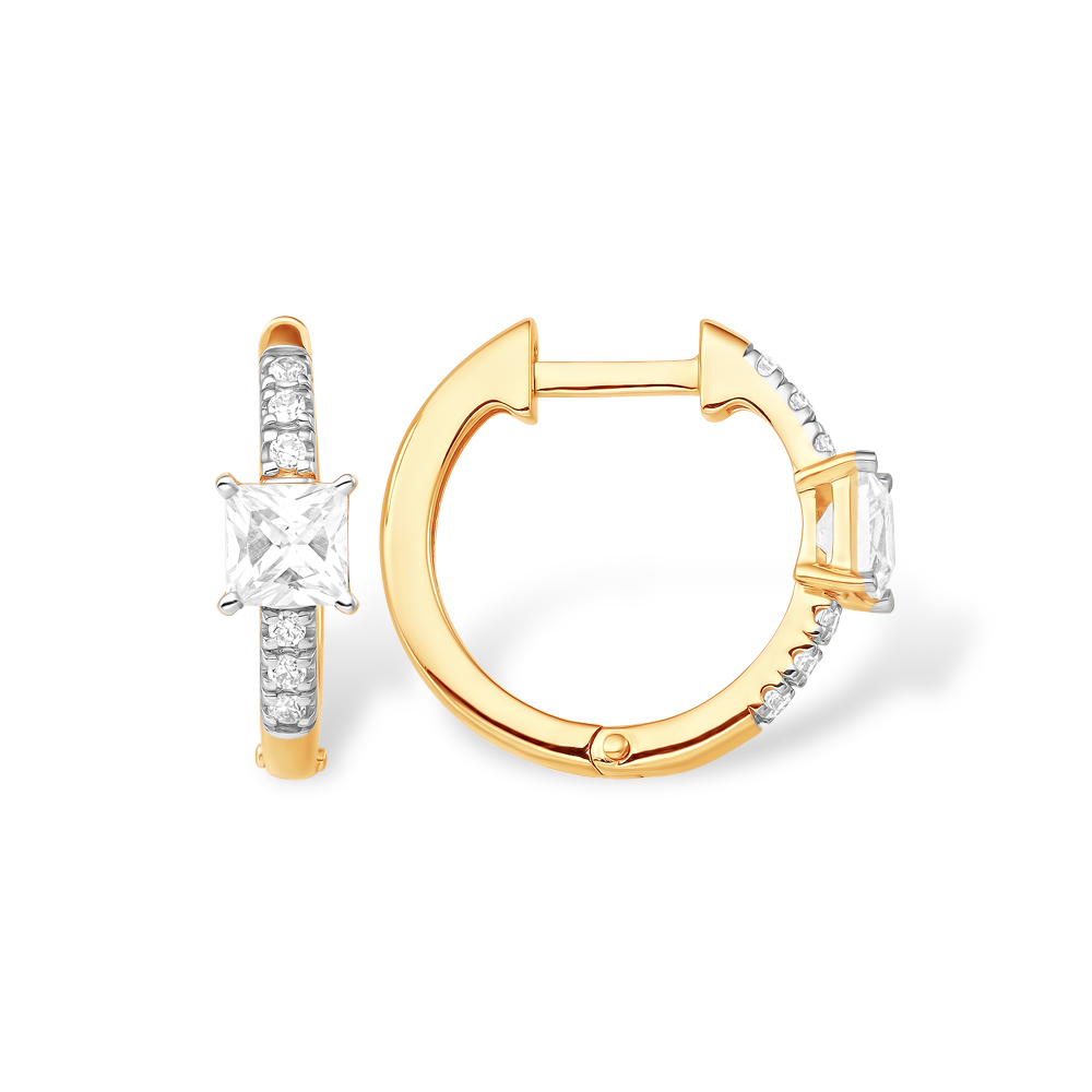 Серьги из красного золота с фианитами Ювелирное изделие - Серьги из красного золота с фианитами в магазине Best-Gold 142716