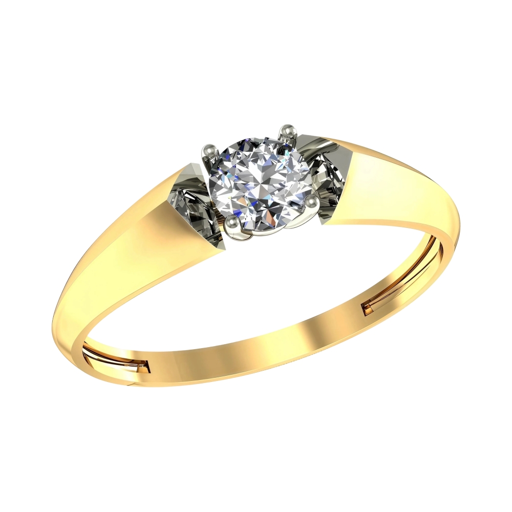 Кольцо помолвочное из желтого золота с фианитом Ювелирное изделие - Кольцо помолвочное из желтого золота с фианитом в магазине Best-Gold 031491
