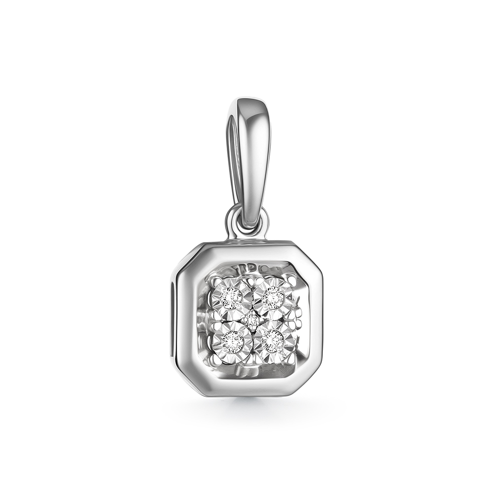 Ювелирное изделие - Подвеска из белого золота с бриллиантами в магазине Best-Gold 157322