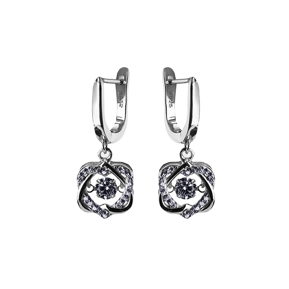 Серьги из серебра с цирконами Ювелирное изделие - Серьги из серебра с цирконами в магазине Best-Gold 121313